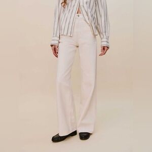 Reformation Cary High Rise Slouchy Wide Leg Jeans- white